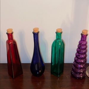 4 Antique glass bottles